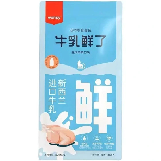 بستنی گربه ونپی با طعم مرغ در شیر سفارش چین Wanpy Cat Treat بسته 5 عددی